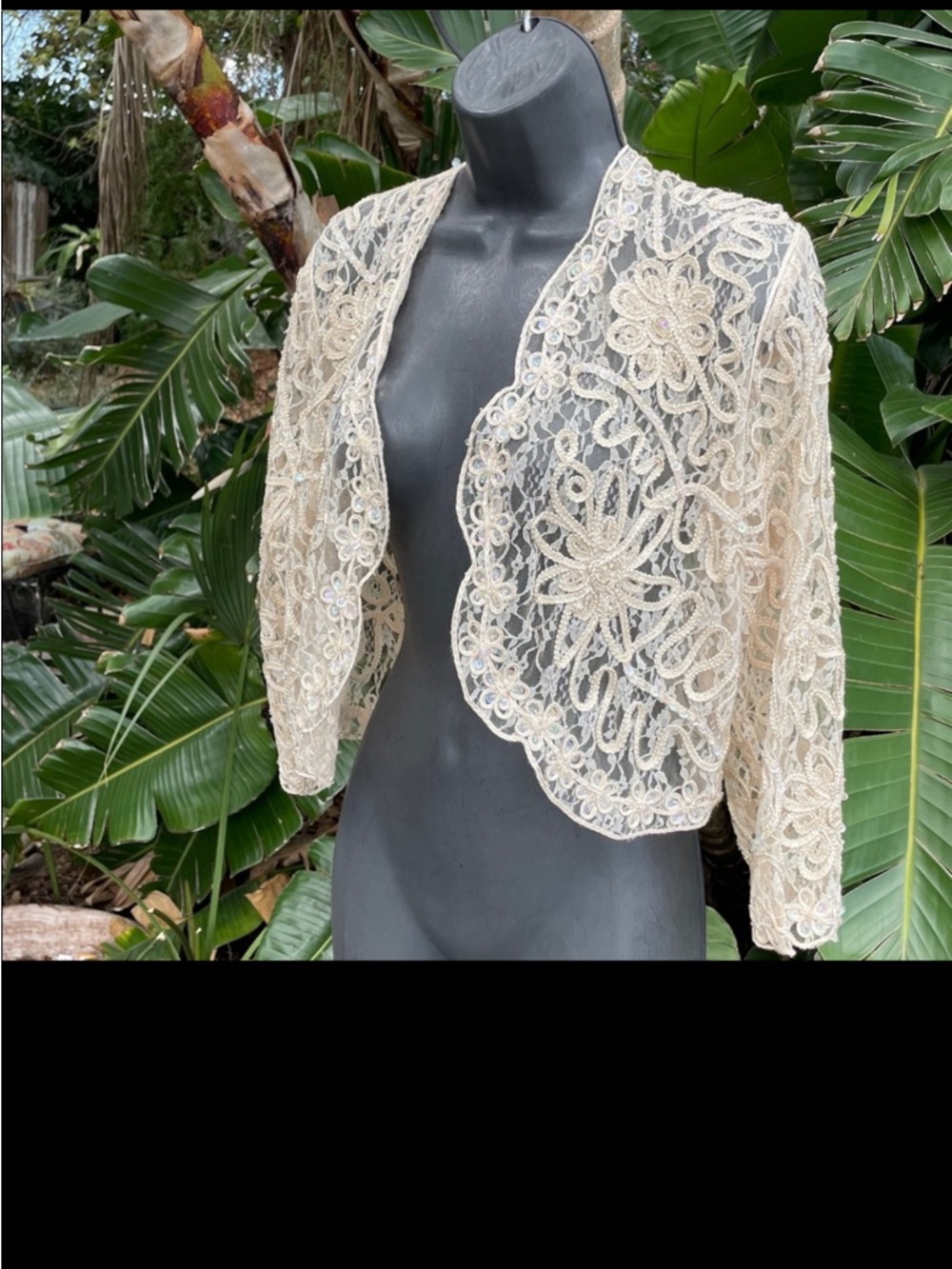 SM collection beaded lace, sheer Bowlero